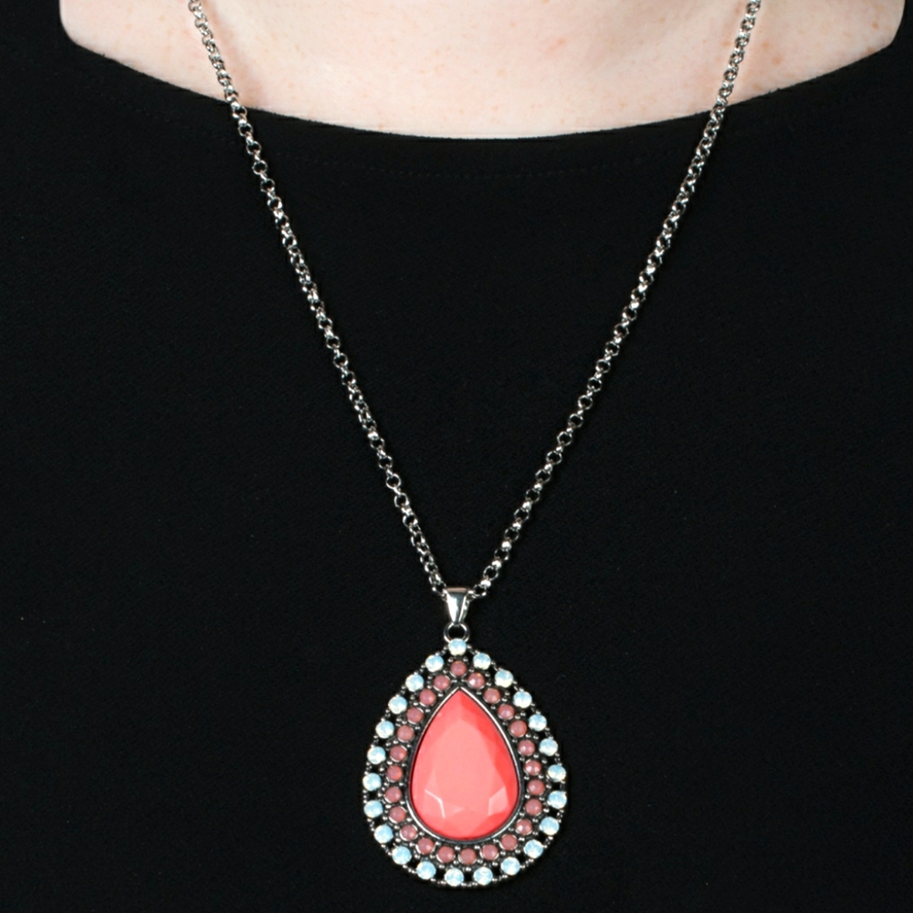 Pink Teardrop Paparazzi Necklace